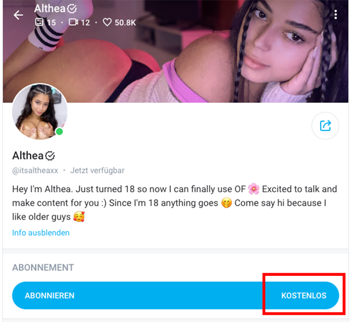 Althea auf Onlyfans