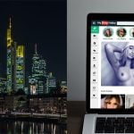 Collage Skyline Frankfurt und Laptop mit Mydirtyhobby